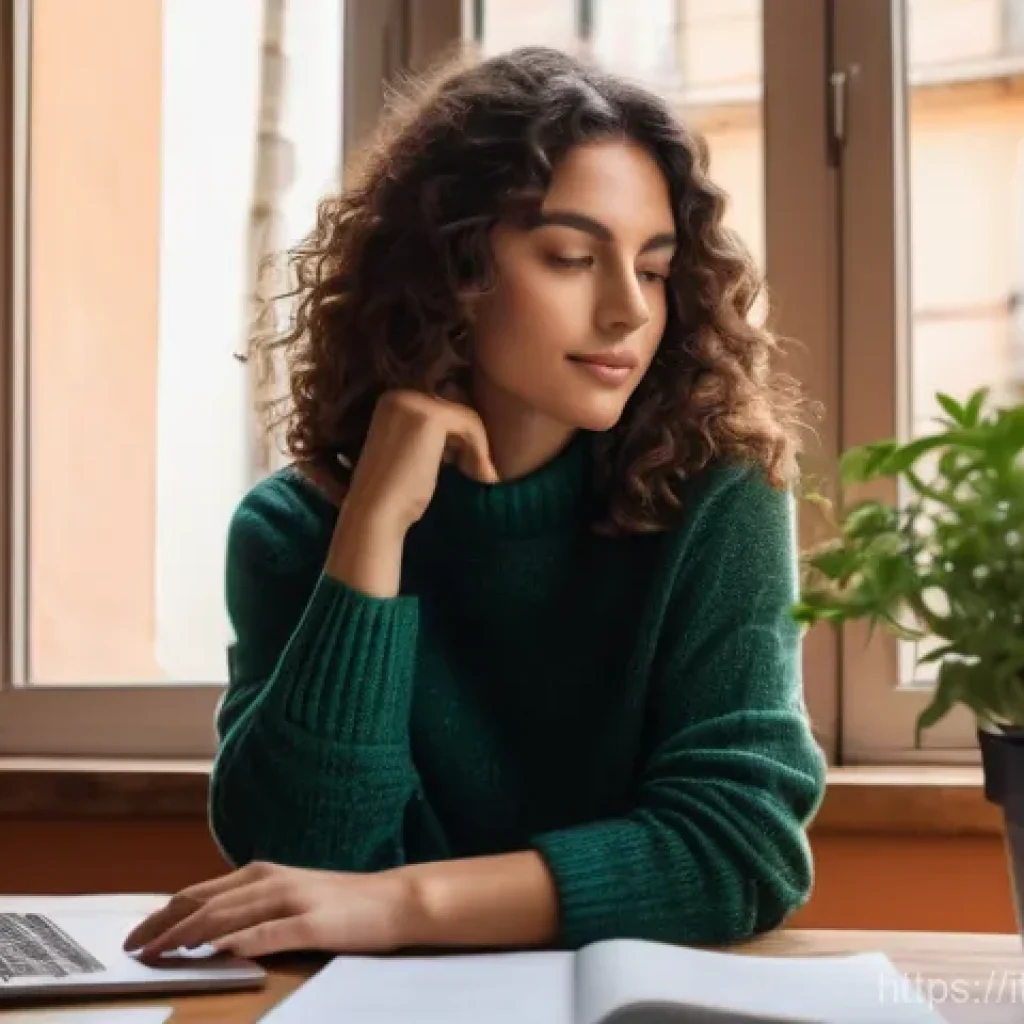행정사 시험 준비와 병행할 수 있는 아르바이트 - **Prompt:** A diligent young Italian woman in her early twenties, with dark, wavy hair, wearing a co...