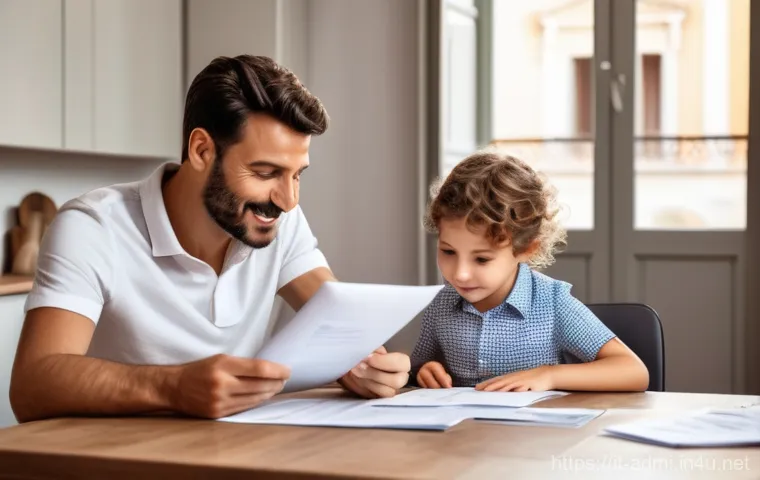 행정사 자격증으로 가능한 다양한 업무 분야 - A bright, realistic image depicting a young Italian family (a mother, a father, and their toddler in...