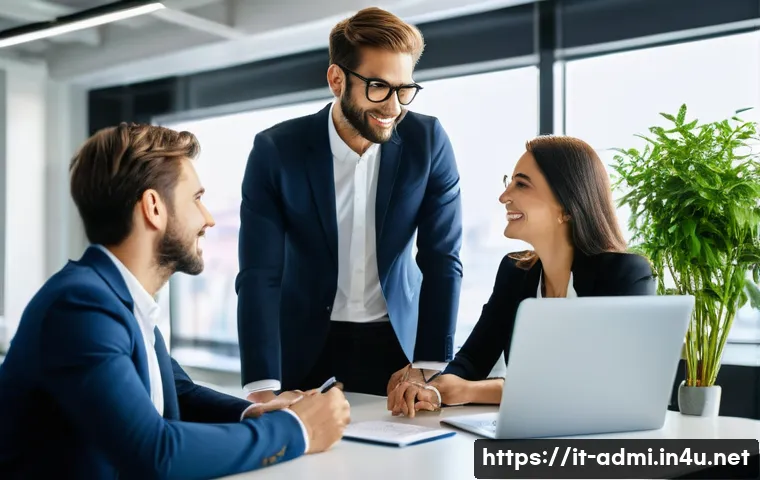 행정사로서 성공하기 위해 필요한 소프트 스킬 - **Effective Communication and Collaboration in an Italian Office:**
    "A vibrant, sunlit modern of...