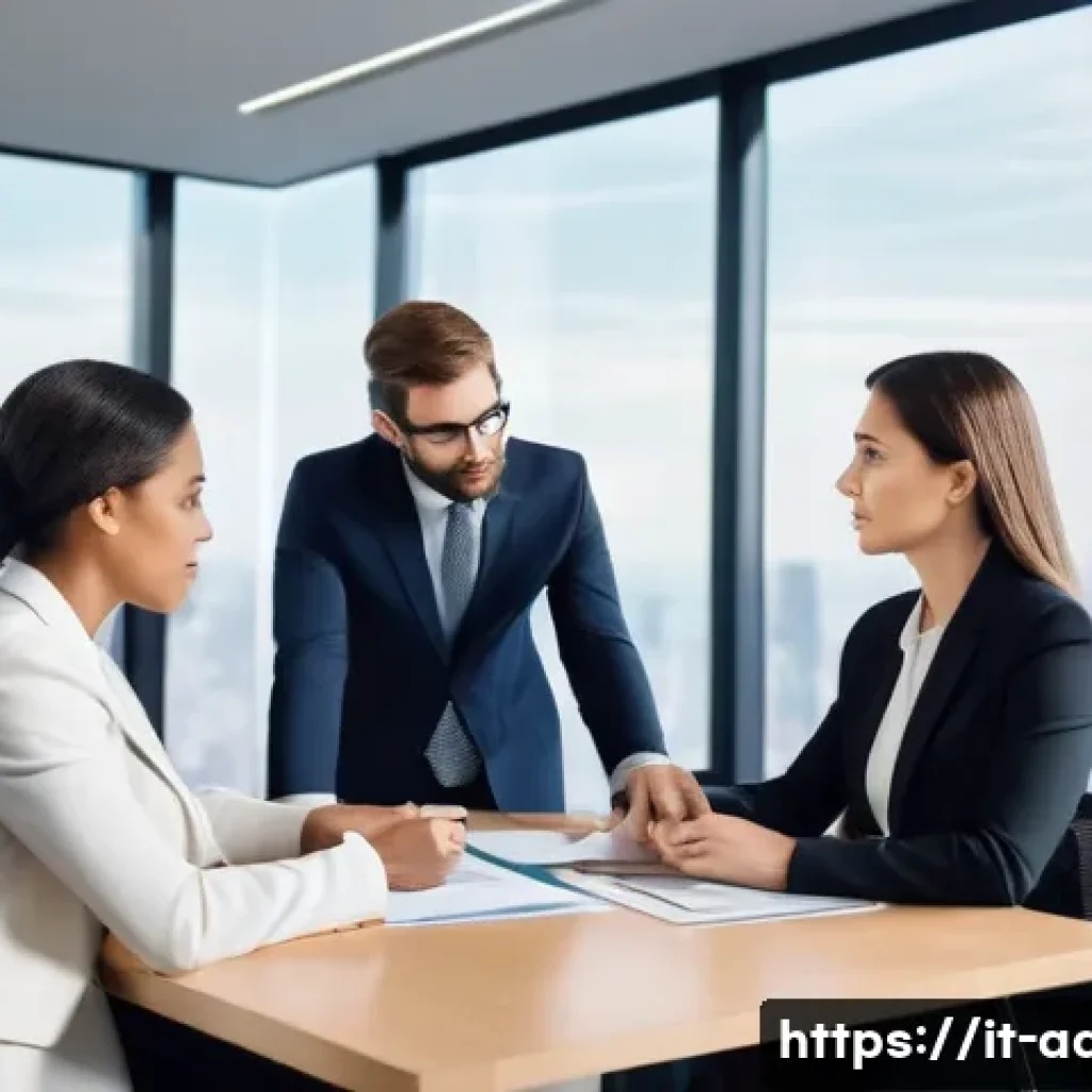 행정사와 변호사의 업무 협력 사례 - **Prompt 1: Collaborative Legal Team in a Modern Office**
    "A diverse team of three professional ...